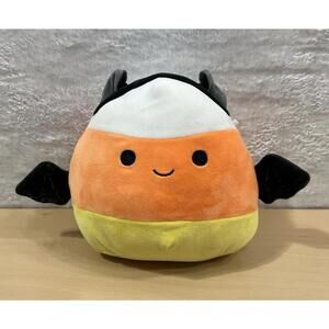 Squishmallows Halloween Squad Delie the Candy Corn in a Bat Costume 8"